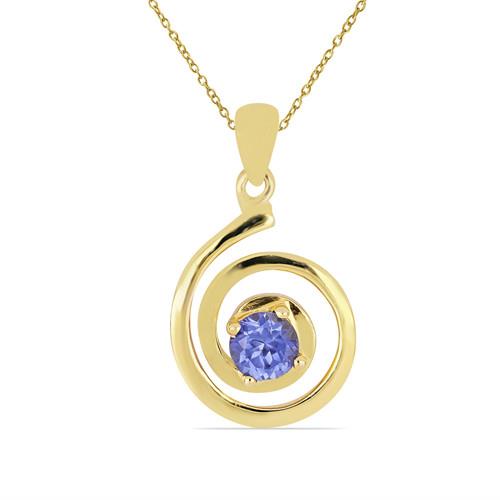 BUY STYLISH TANZANITE GEMSTONE  BRASS PENDANT